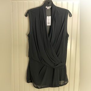 Helmut Lang sleeveless silk wrap blouse